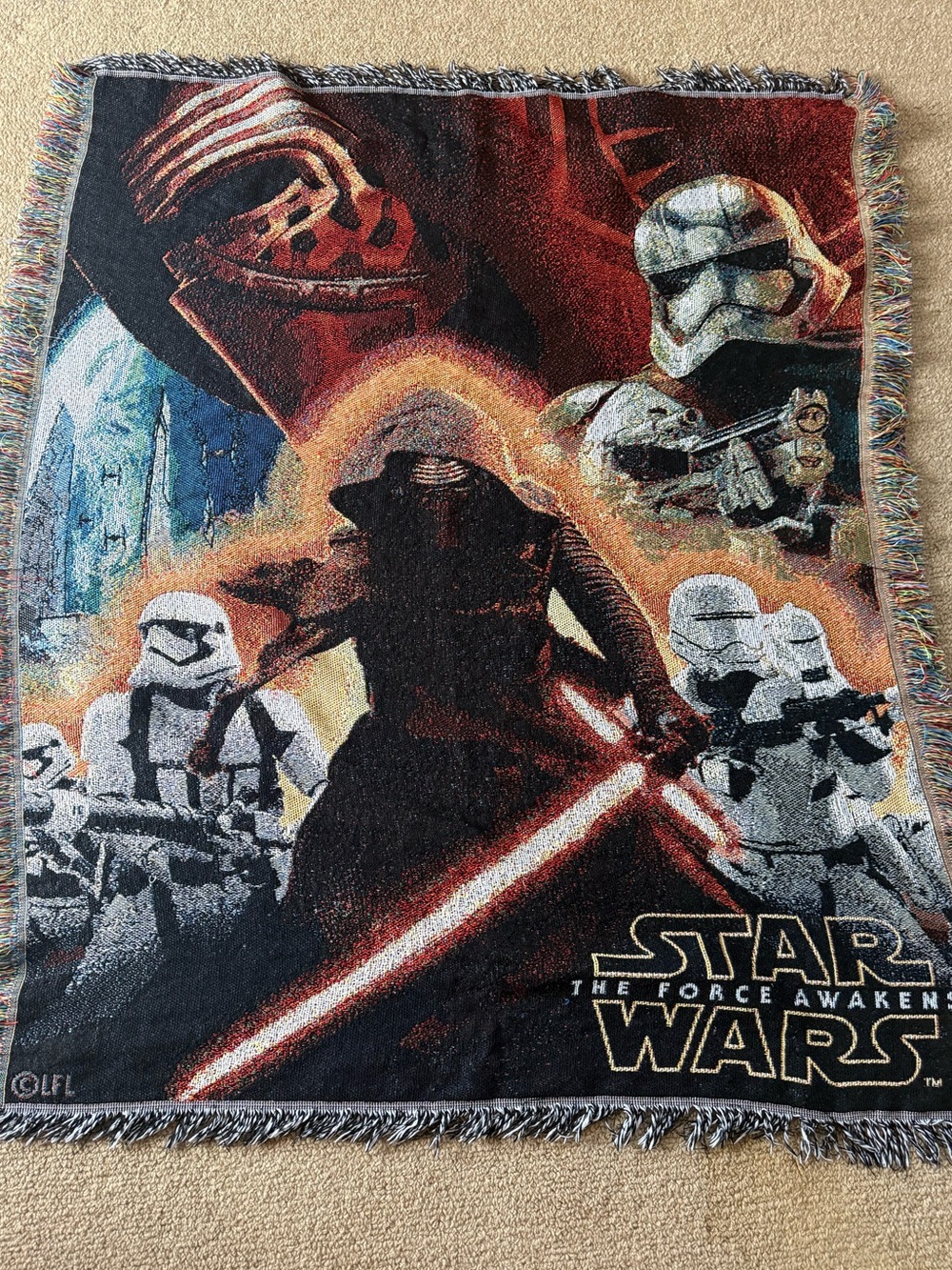 Star Wars Red Black Multi-Color Kylo Ren & Stormtroopers Throw Blanket